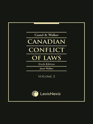 cover image of Canadian Conflict of Laws